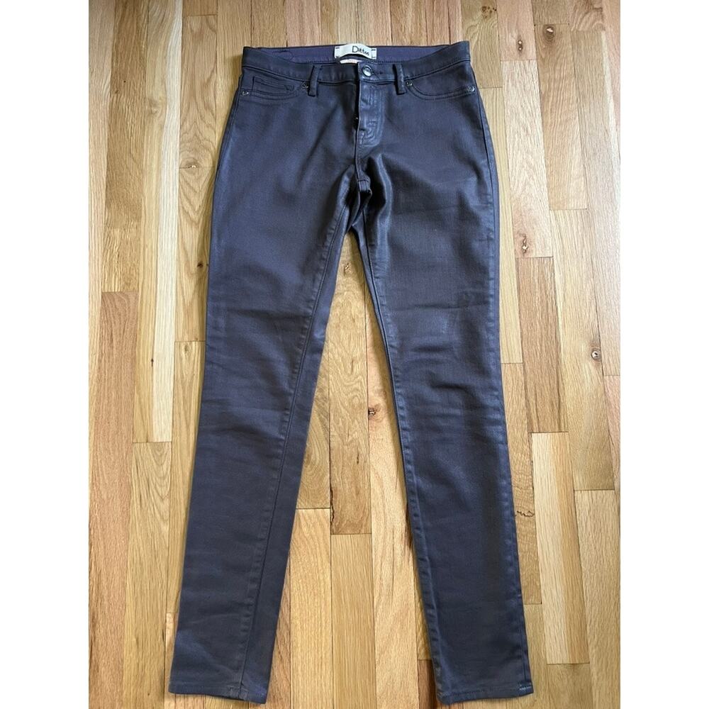 Dittos Mid Rise Iron Gray Waxed Leggings Skinny Jeans Pants Party (size 27)